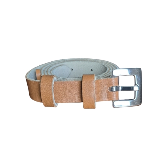 Piacenza Cashmere Women’s Leather Belt | Tan Brown | Silver Buckle | Size 42 main image 5
